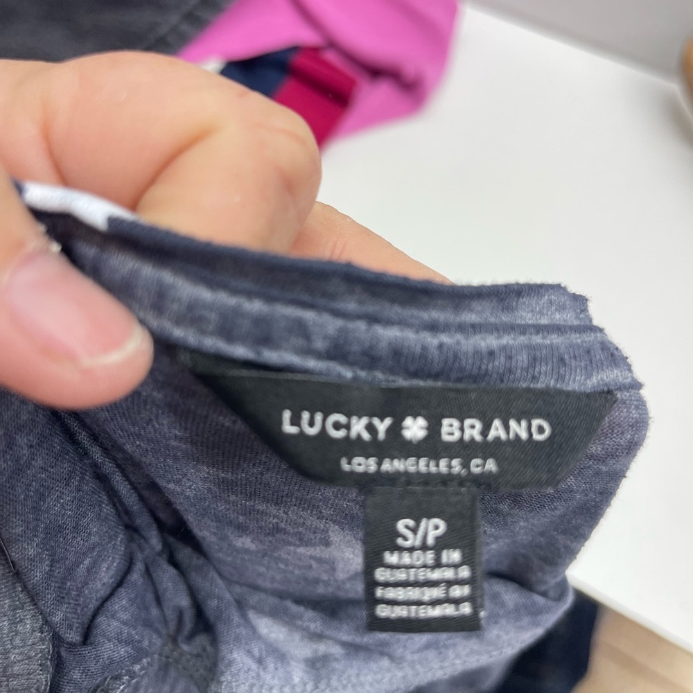Lucky Brand Navy and White Star‎ Twist-Front Short Sleeve Tee - Picture 3 of 4